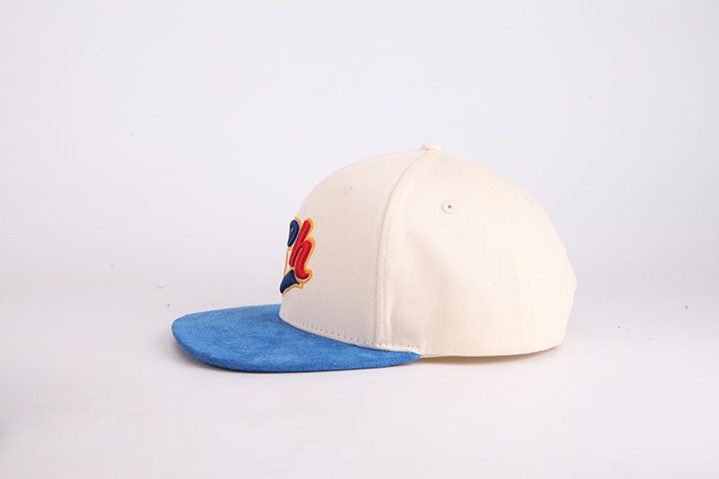 Baseball Embroidered Cap with Blue Suede Brim