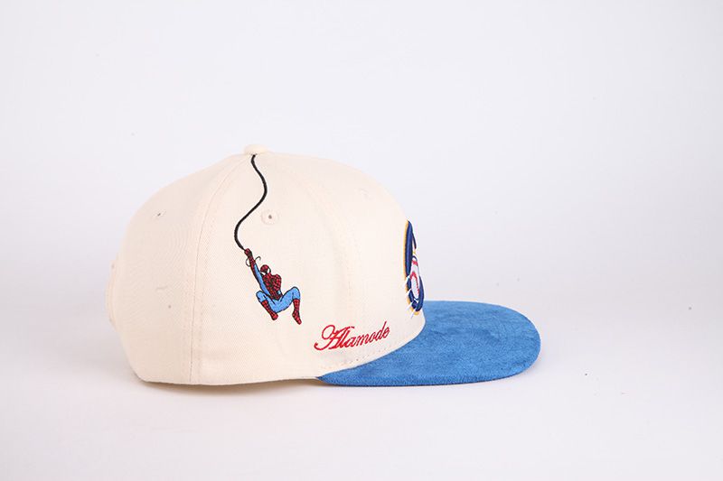 Baseball Embroidered Cap with Blue Suede Brim