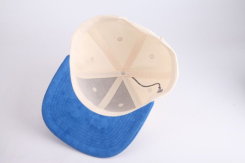 Baseball Embroidered Cap with Blue Suede Brim