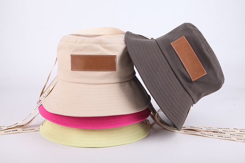 Milana Leather Patch Bucket Hat